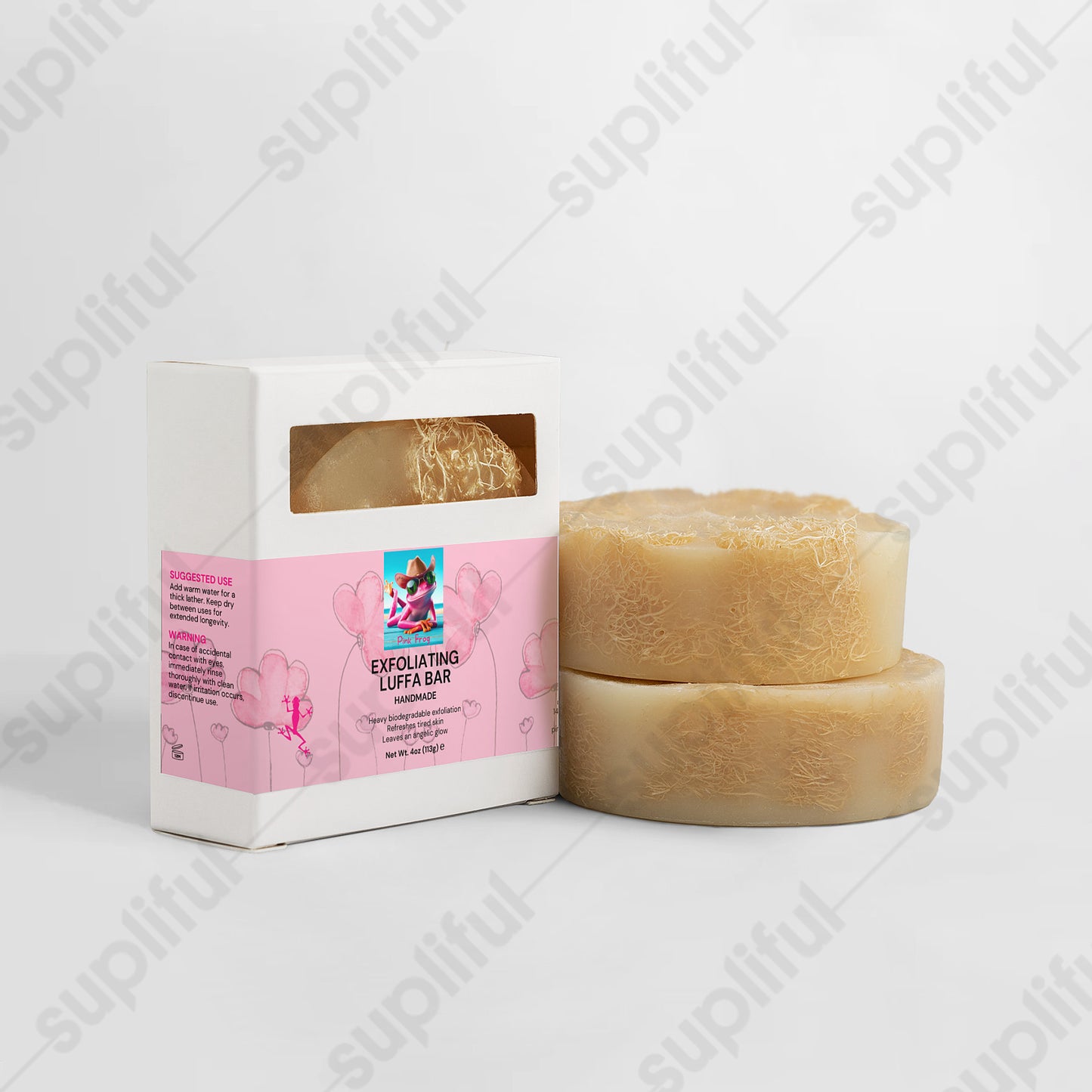 Exfoliating Luffa Bar | Skincare - Pink Frog