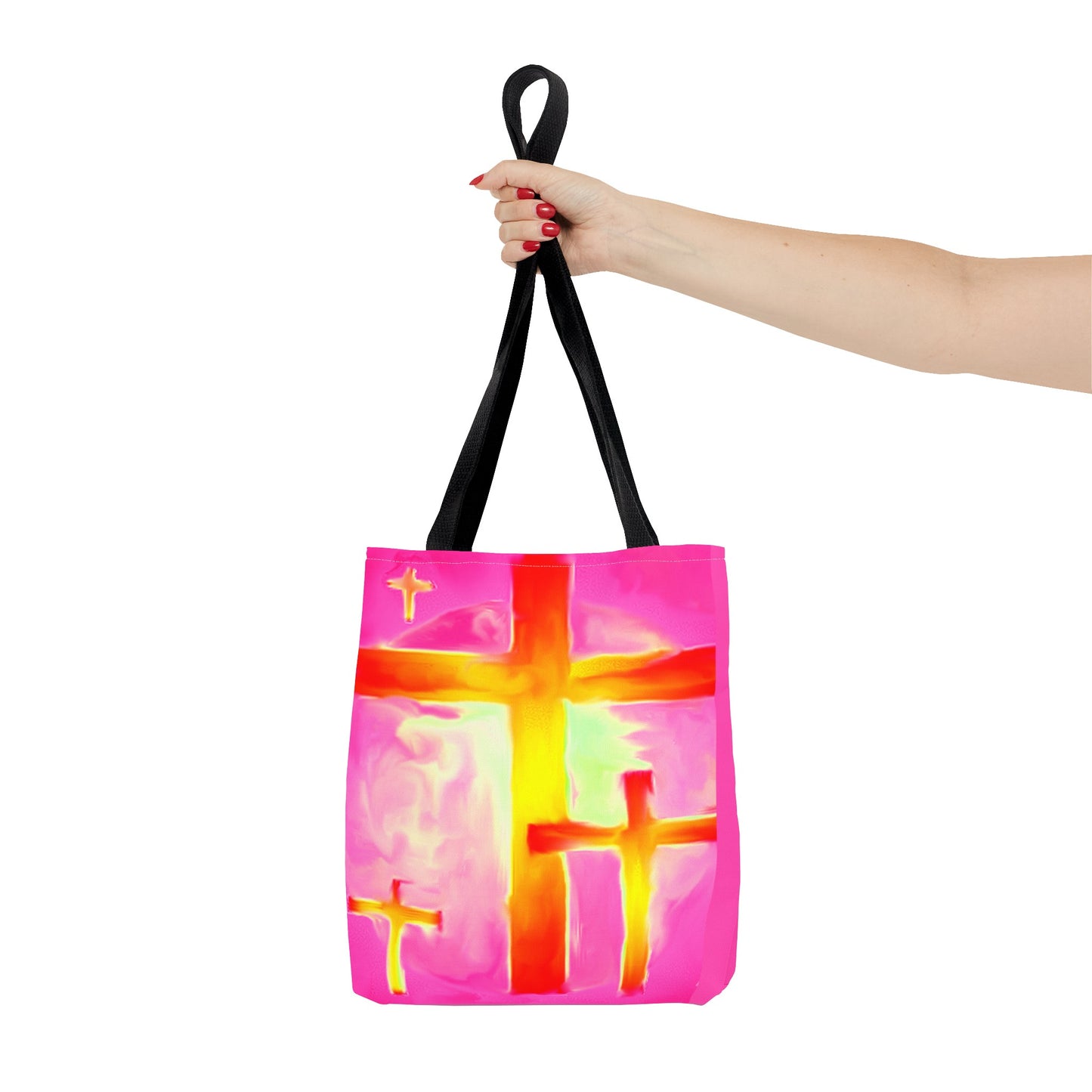 Pink Cross Art Tote Bag - Shopping Bags