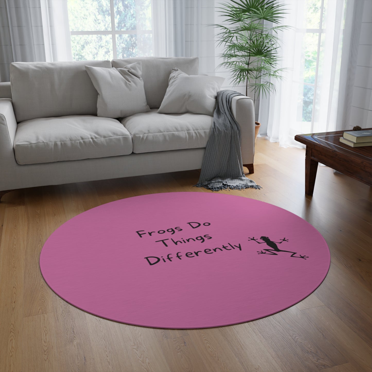 Pink Frog Round Rug - It's Good To Be Sexy