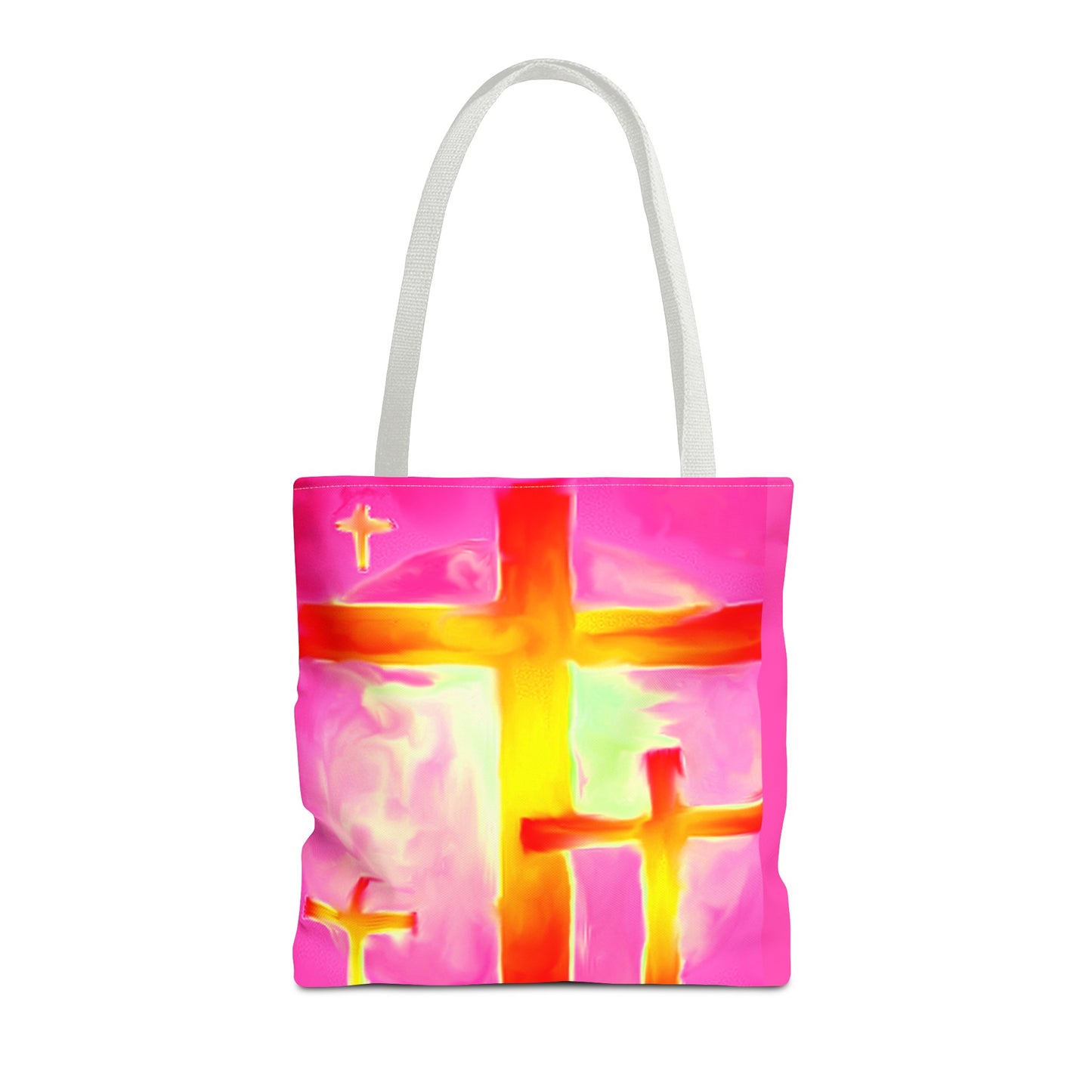 Pink Cross Art Tote Bag - Shopping Bags