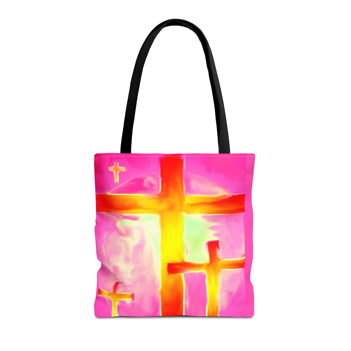 Pink Cross Art Tote Bag - Shopping Bags