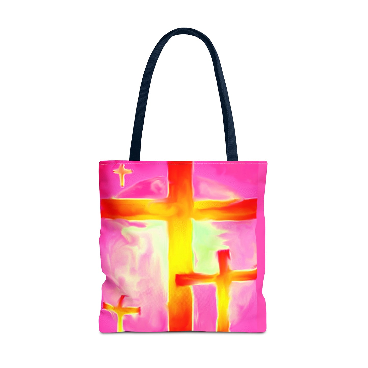 Pink Cross Art Tote Bag - Shopping Bags