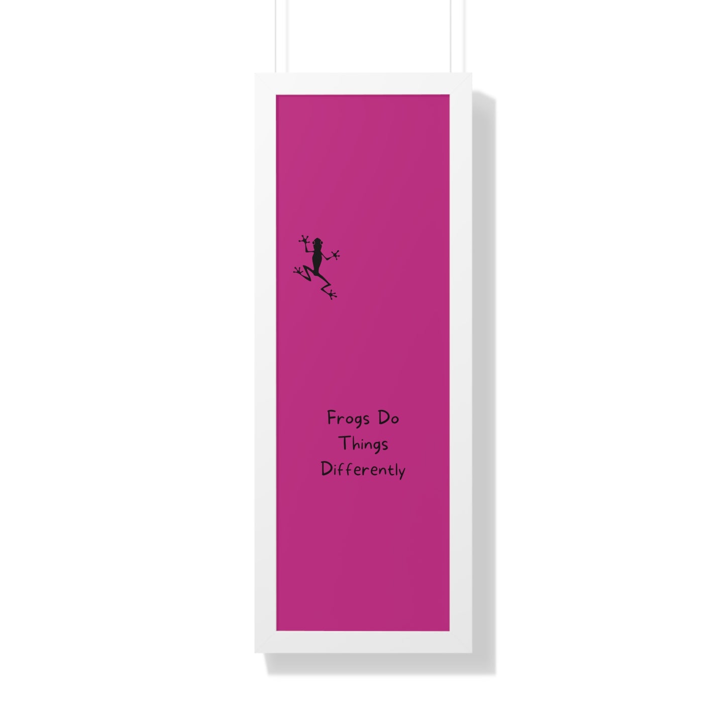 Pink Frog - Framed Vertical Poster - Climb The Walls - Gift