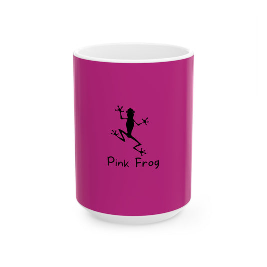 Pink Frog Ceramic Coffee Mug - (11oz, 15oz)