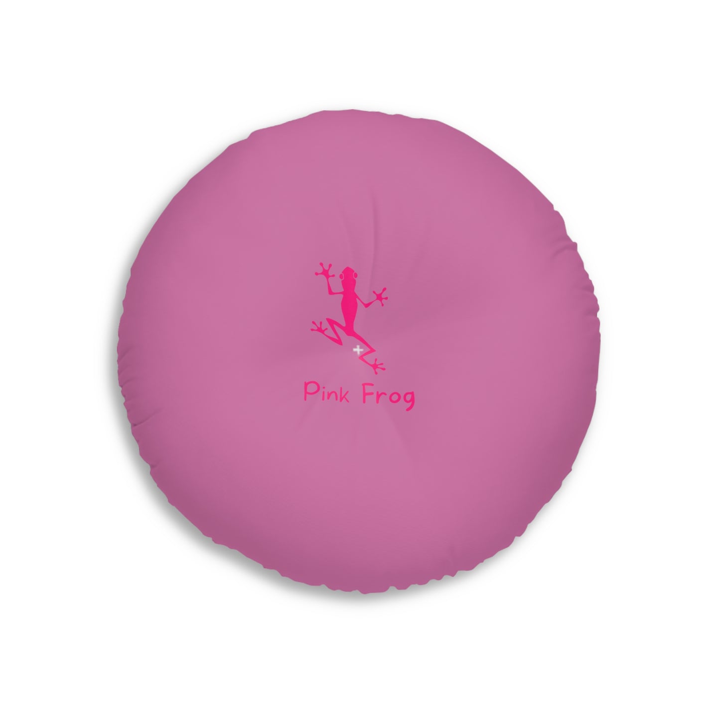 Tufted Floor Pillow | Round Floor Cushion - Pink Frog