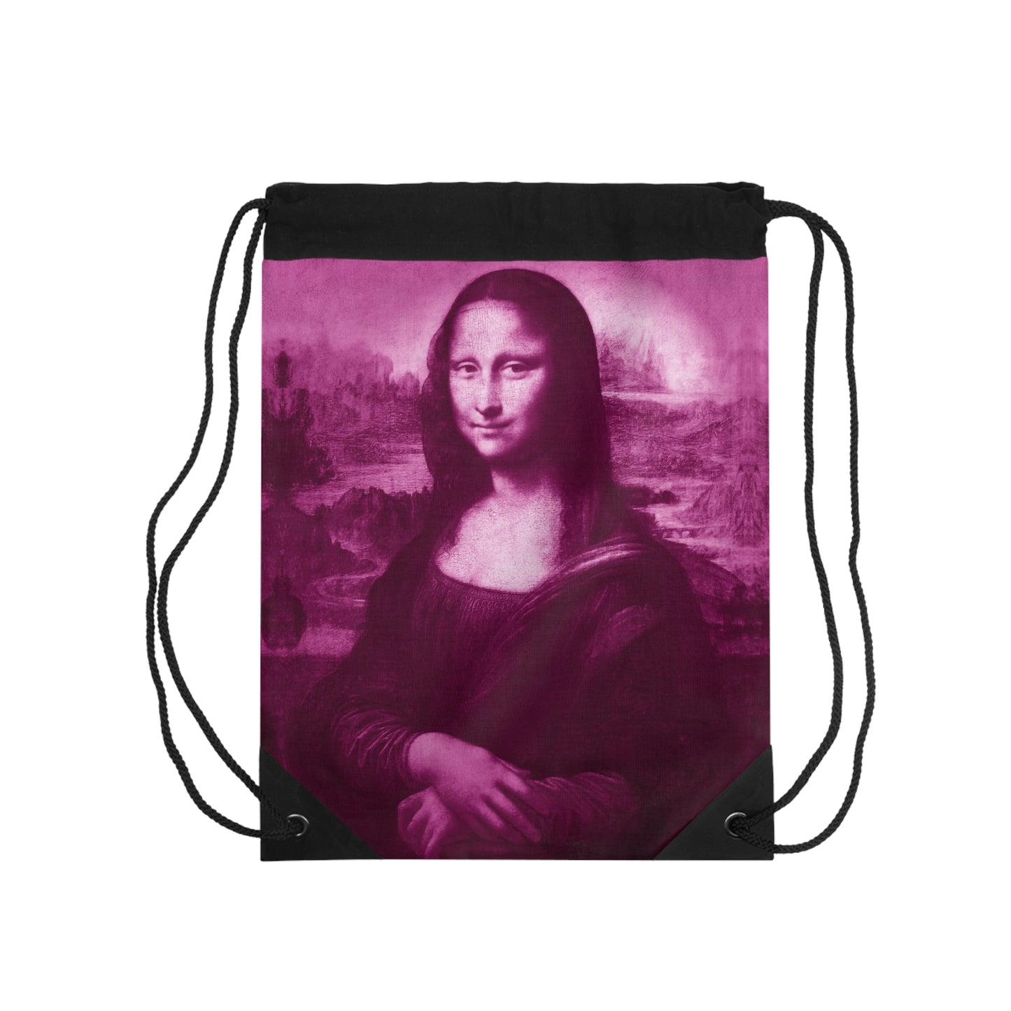 Drawstring Bag | Pink Frog - Mona Lisa