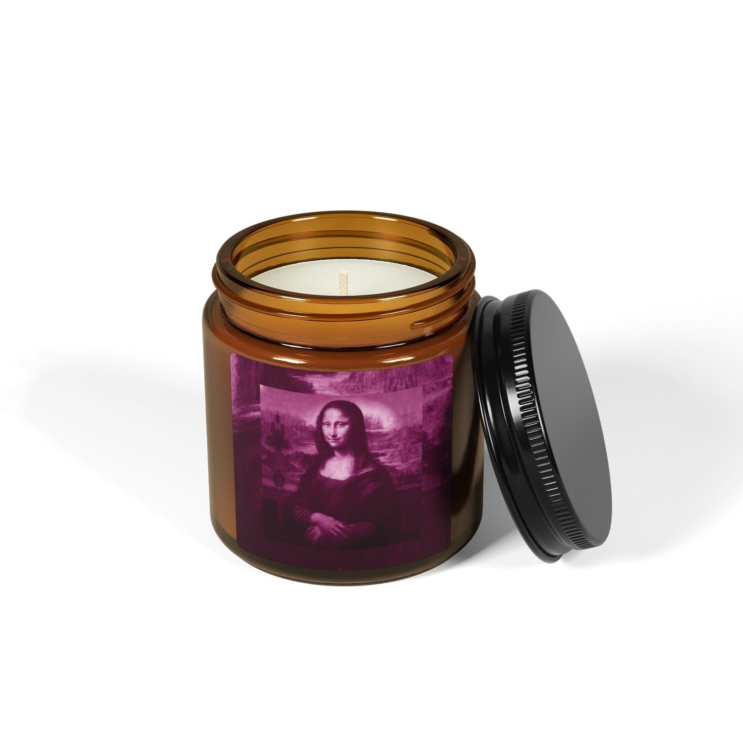 Scented Soy Candle | Multi-Size, Amber Jar - Pink Frog