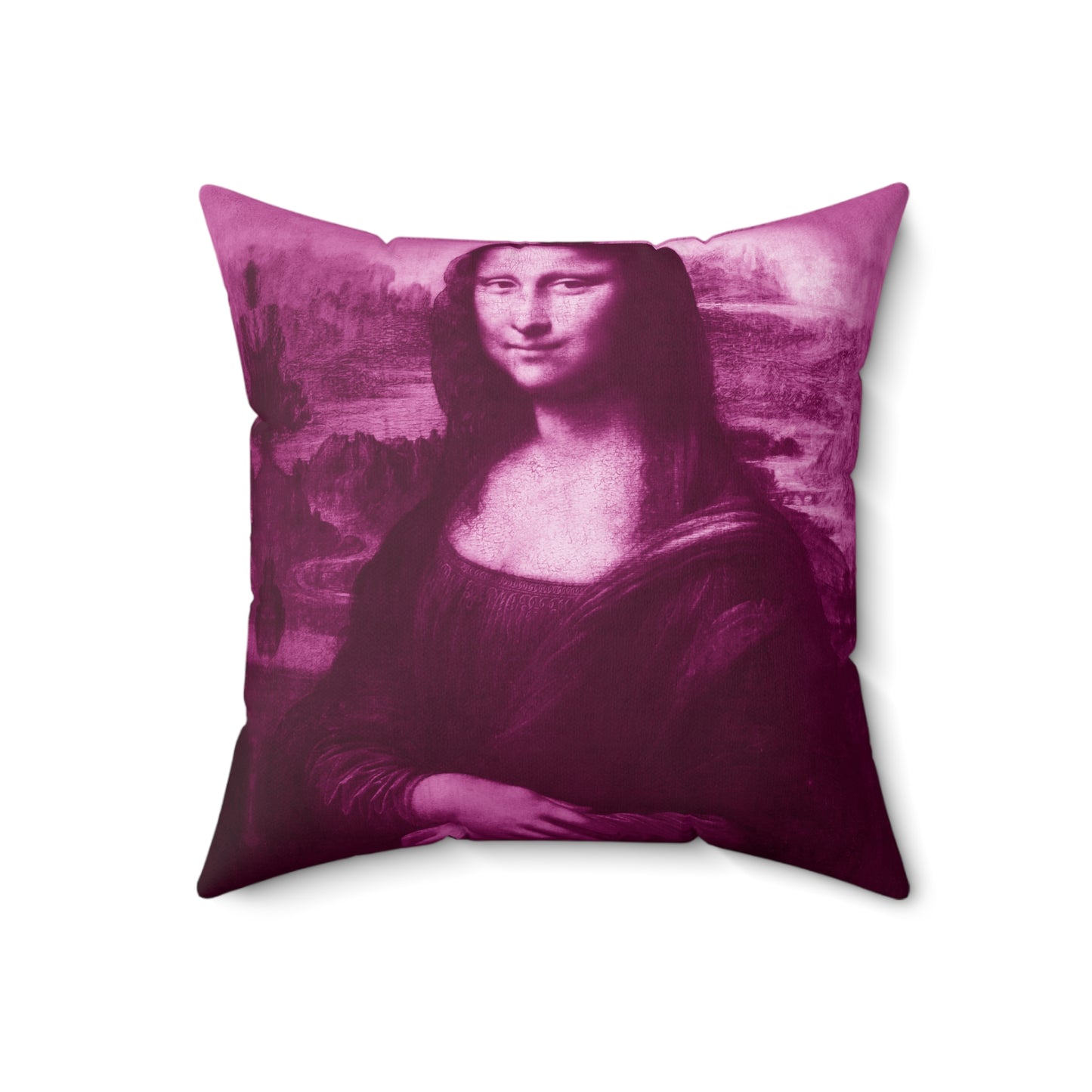 Pink Frog | Spun Polyester Square Pillow - Mona Lisa