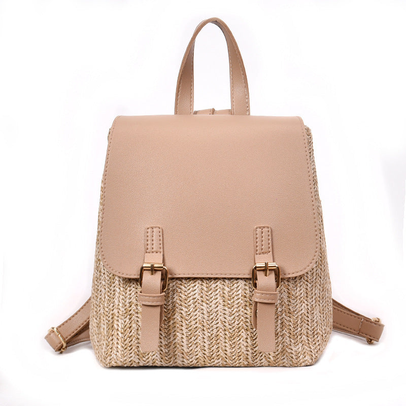 Straw Backpack | Female Travel Bag