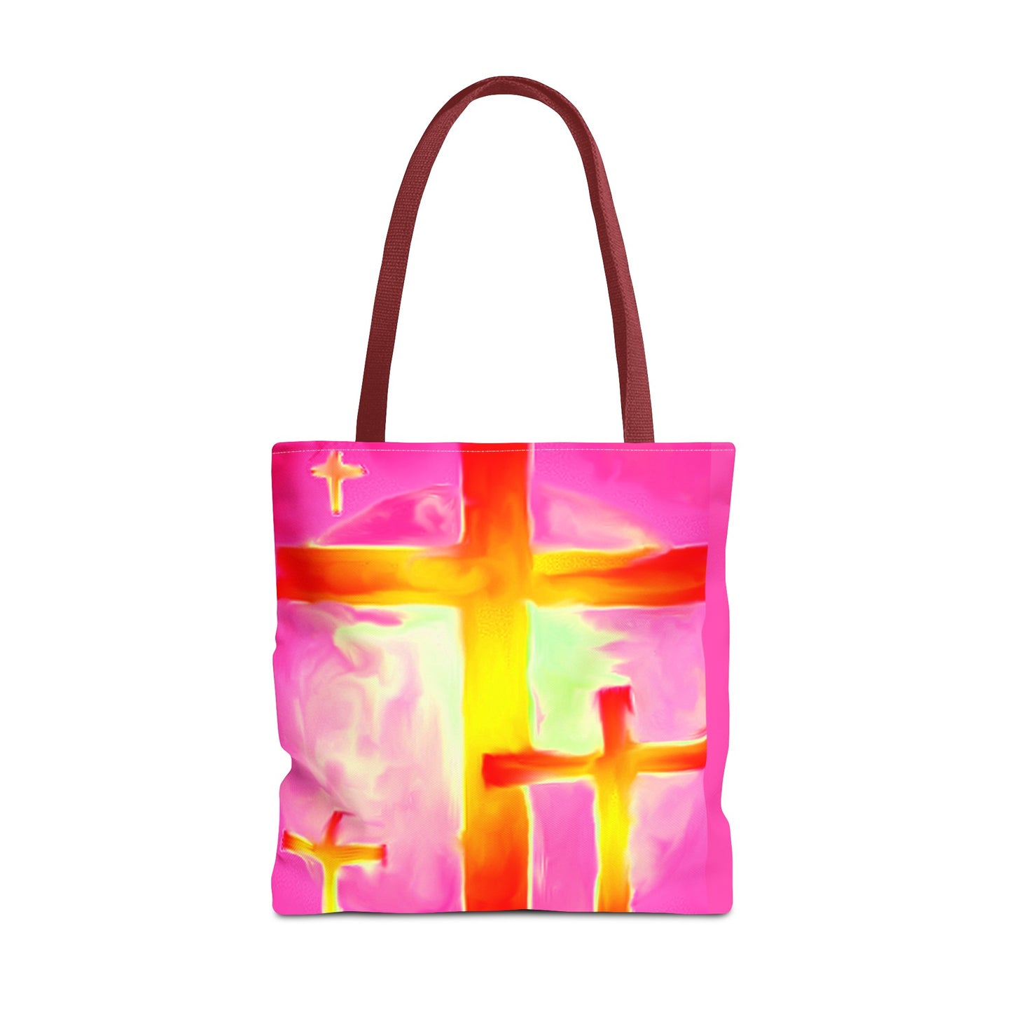 Pink Cross Art Tote Bag - Shopping Bags