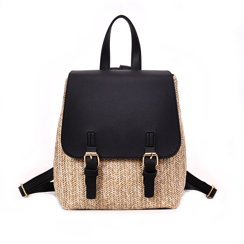 Straw Backpack | Female Travel Bag