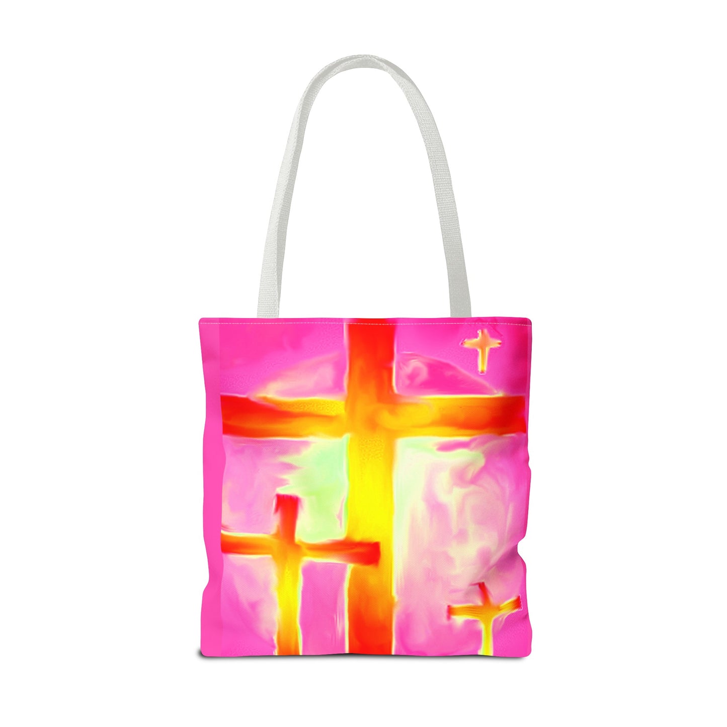 Pink Cross Art Tote Bag - Shopping Bags