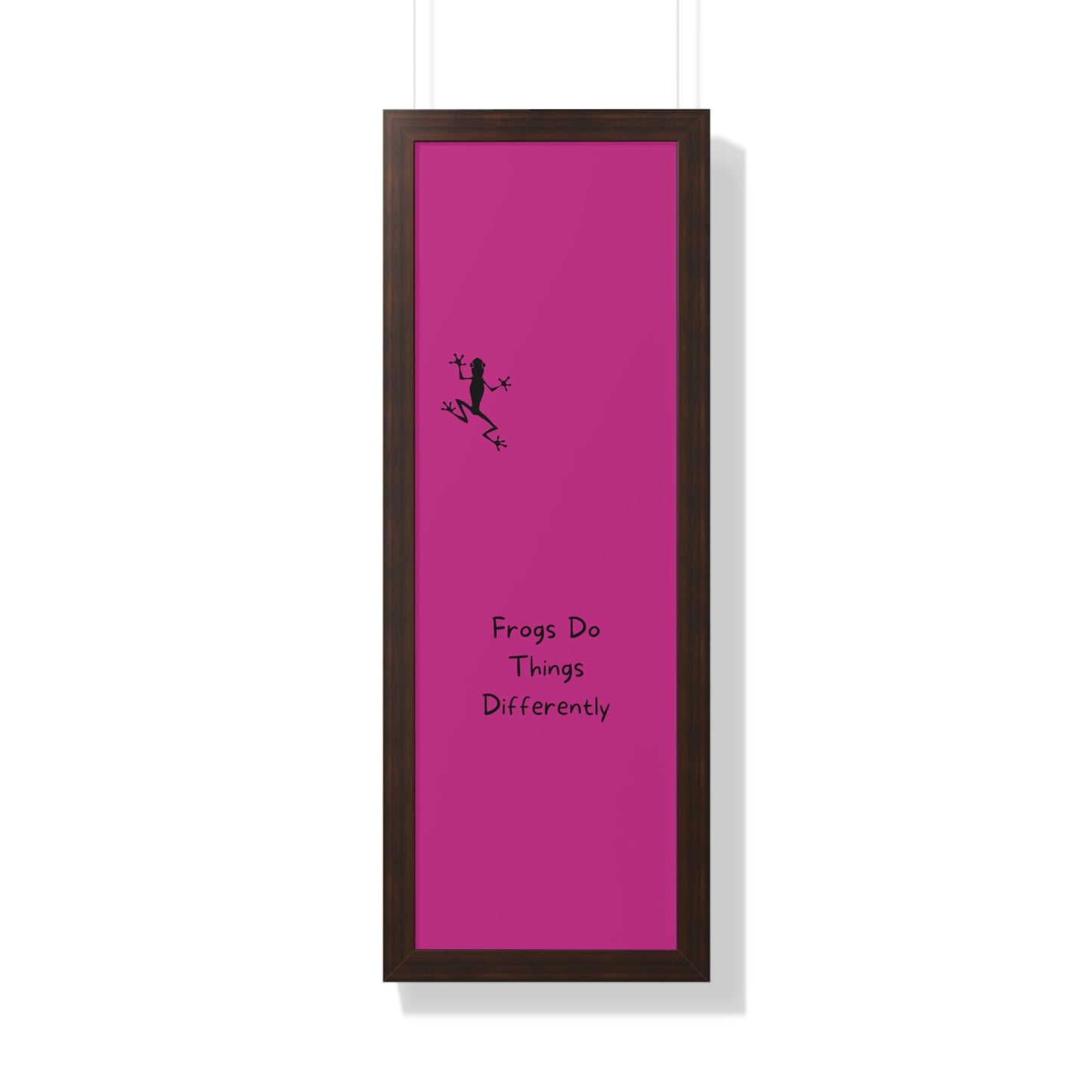 Pink Frog - Framed Vertical Poster - Climb The Walls - Gift