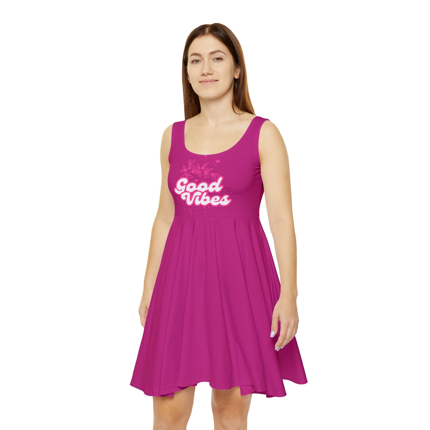 Women's Skater Dresses | Pink Dress - Good Vibes