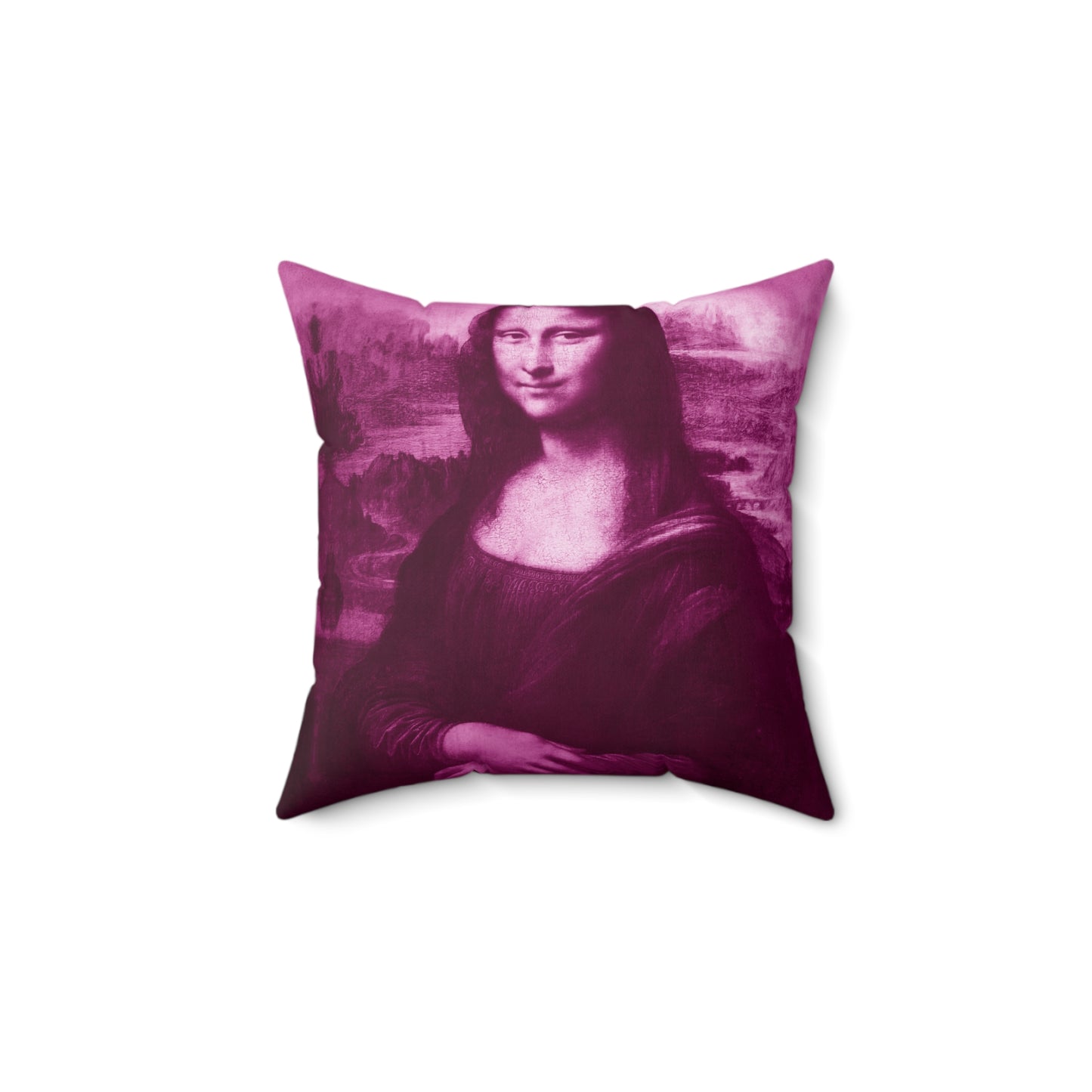 Pink Frog | Spun Polyester Square Pillow - Mona Lisa