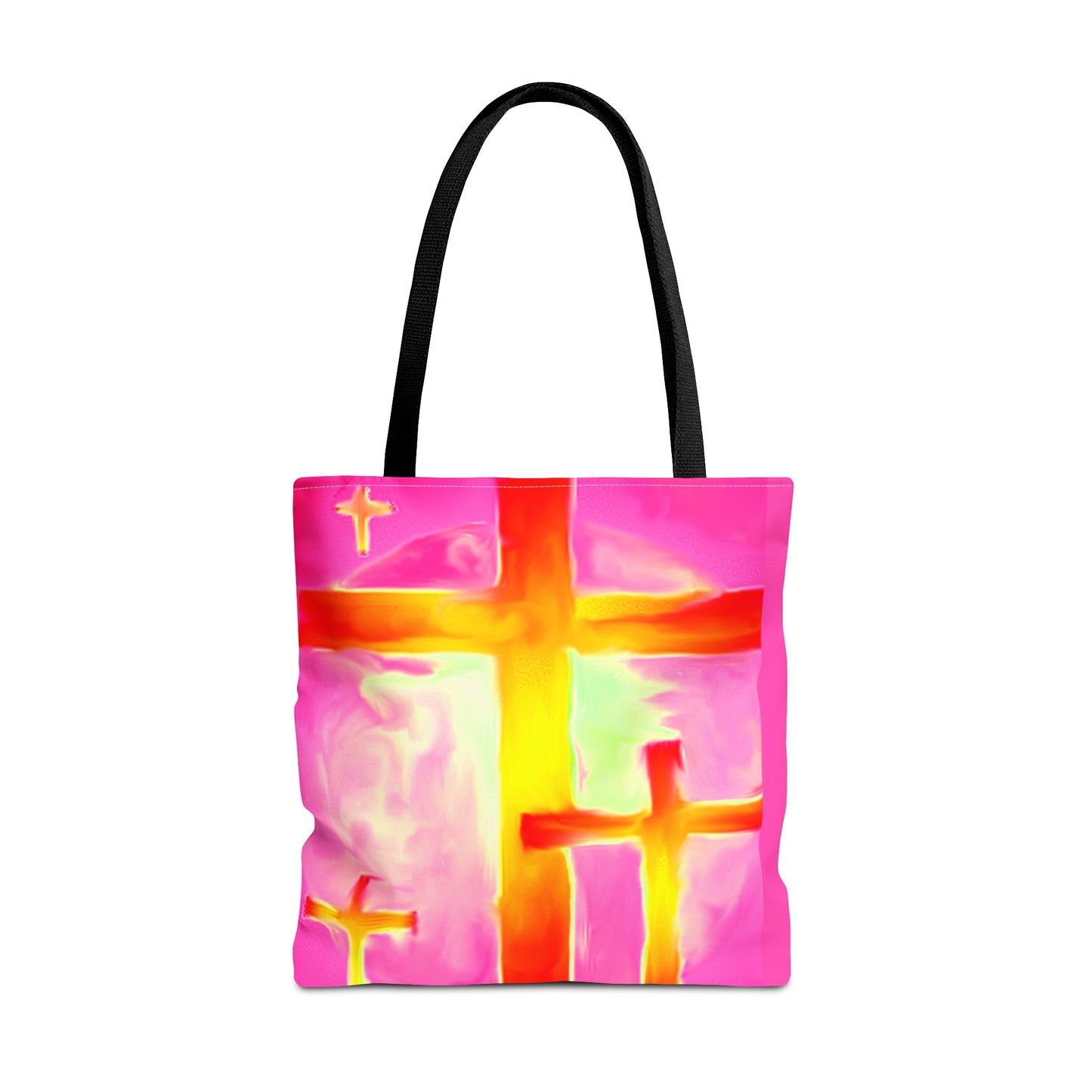 Pink Cross Art Tote Bag - Shopping Bags