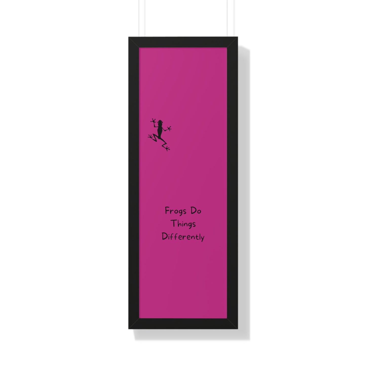 Pink Frog - Framed Vertical Poster - Climb The Walls - Gift