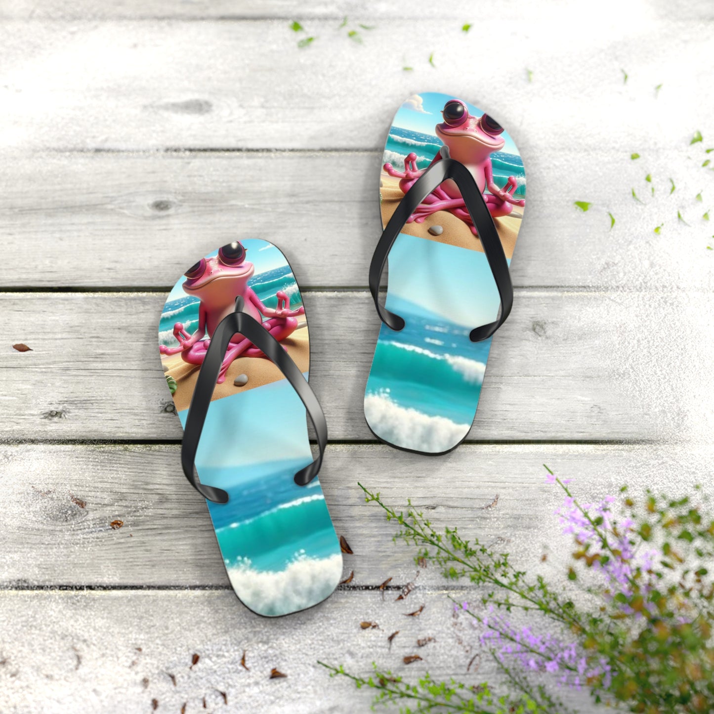 Pink Frog Flip Flops - Summer Fun