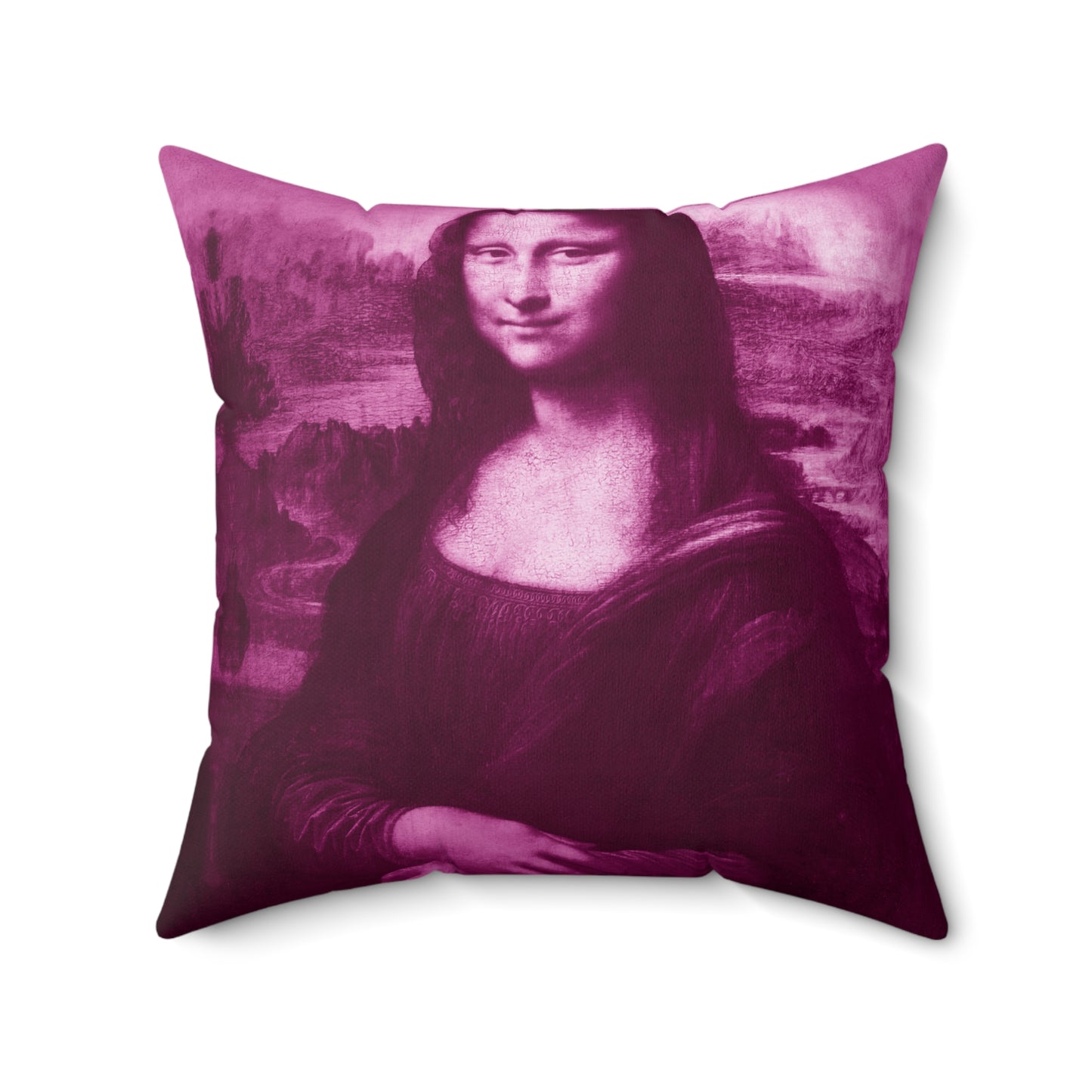 Pink Frog | Spun Polyester Square Pillow - Mona Lisa