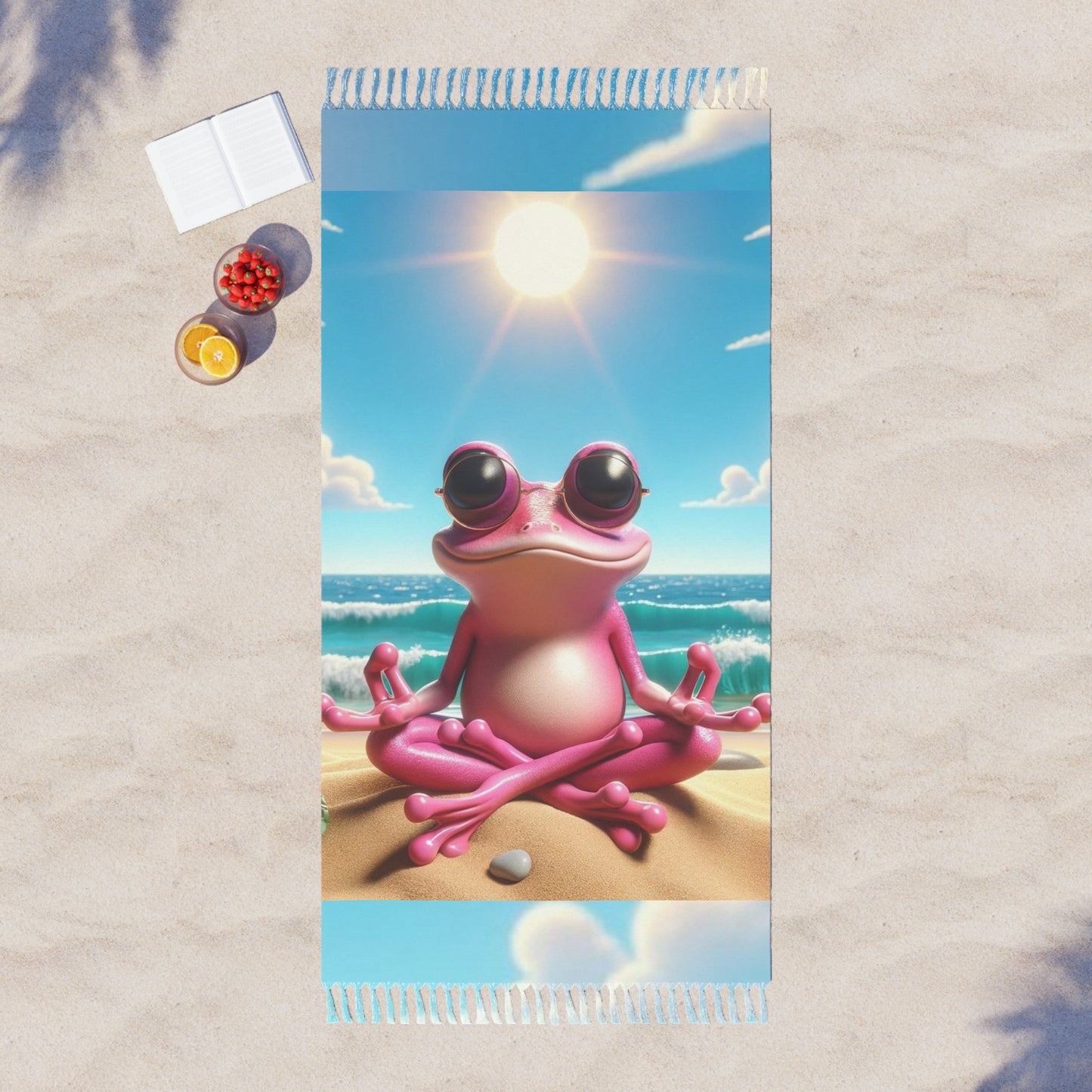 Boho Beach Cloth | Savor The Sun - Pink Frog