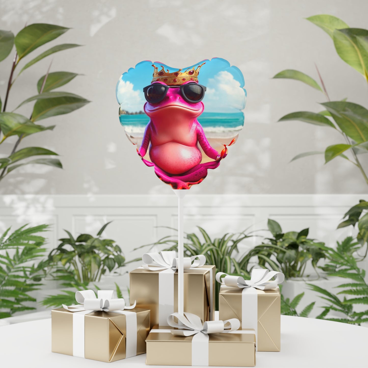 Balloon | Round and Heart-shaped - Pink Frog