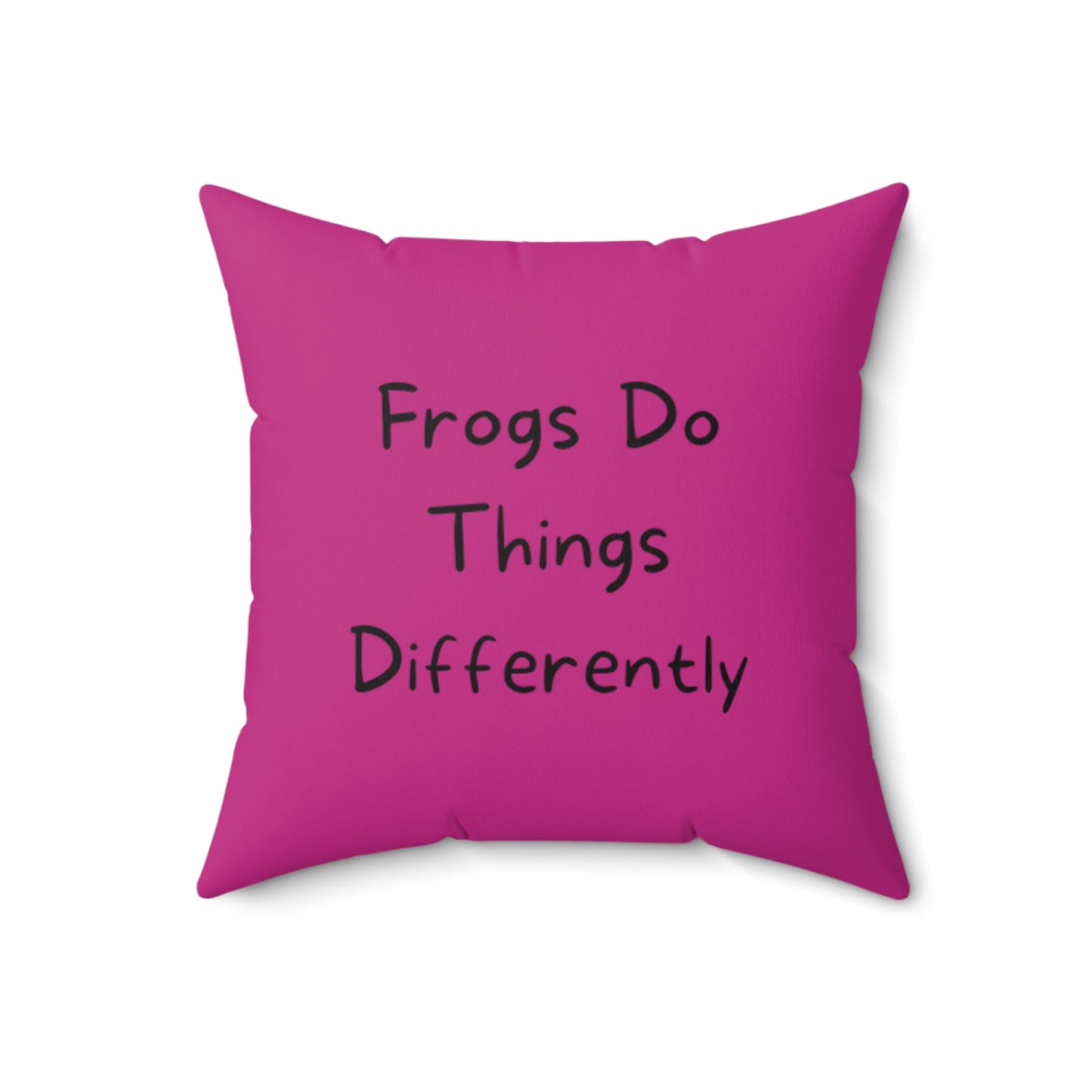 Pink Frog | Spun Polyester Square Pillow