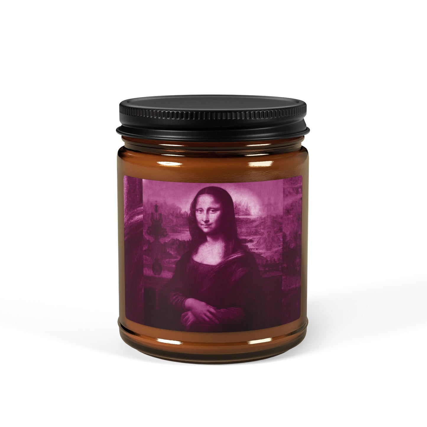 Scented Soy Candle | Multi-Size, Amber Jar - Pink Frog