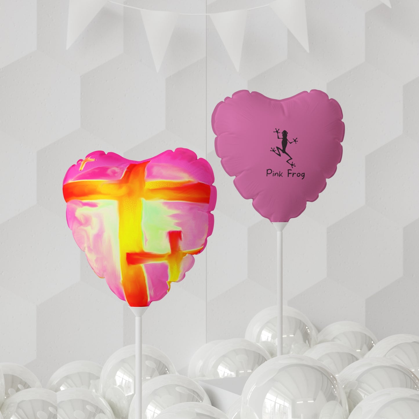 Balloon | Round and Heart-shaped - Pink Frog