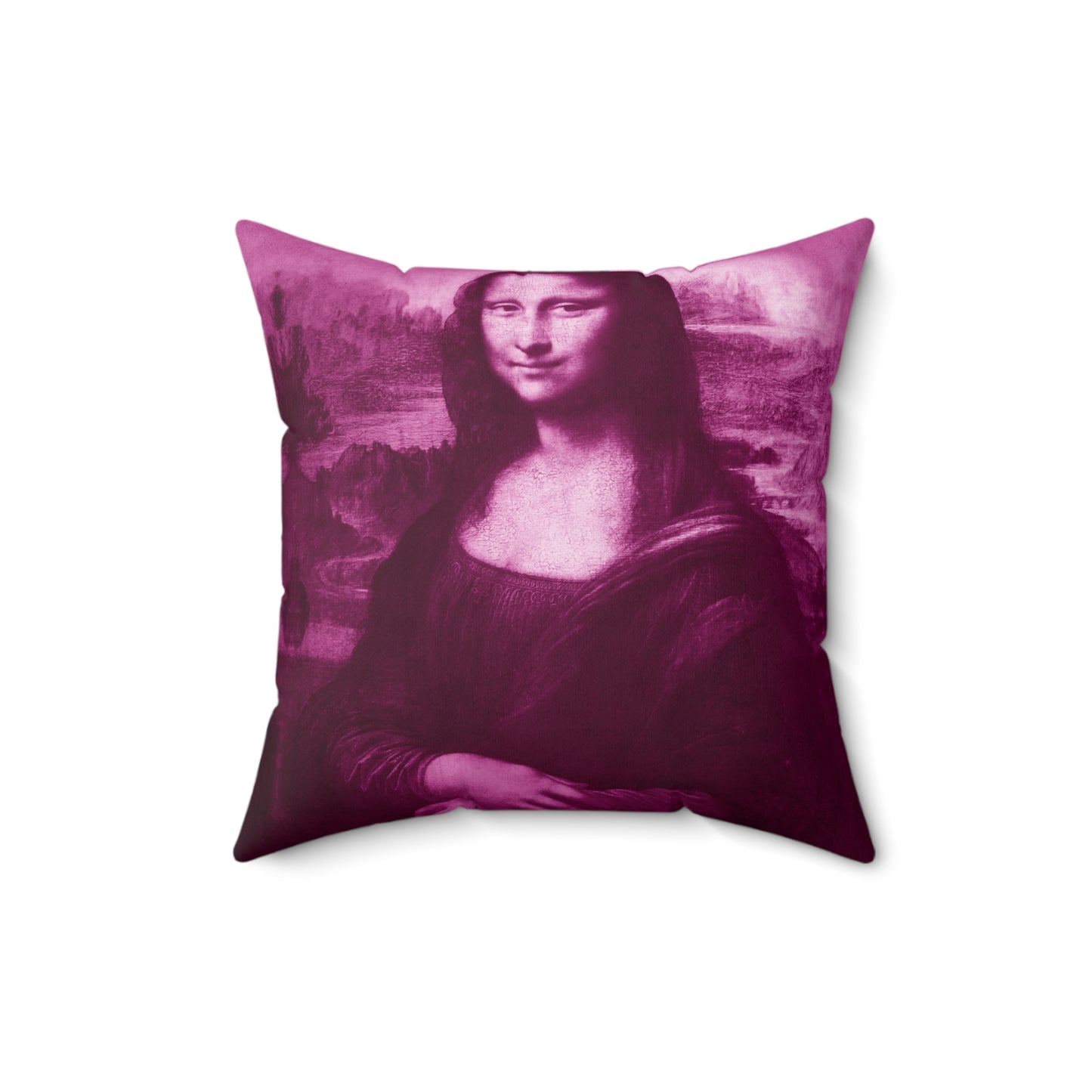 Pink Frog | Spun Polyester Square Pillow - Mona Lisa