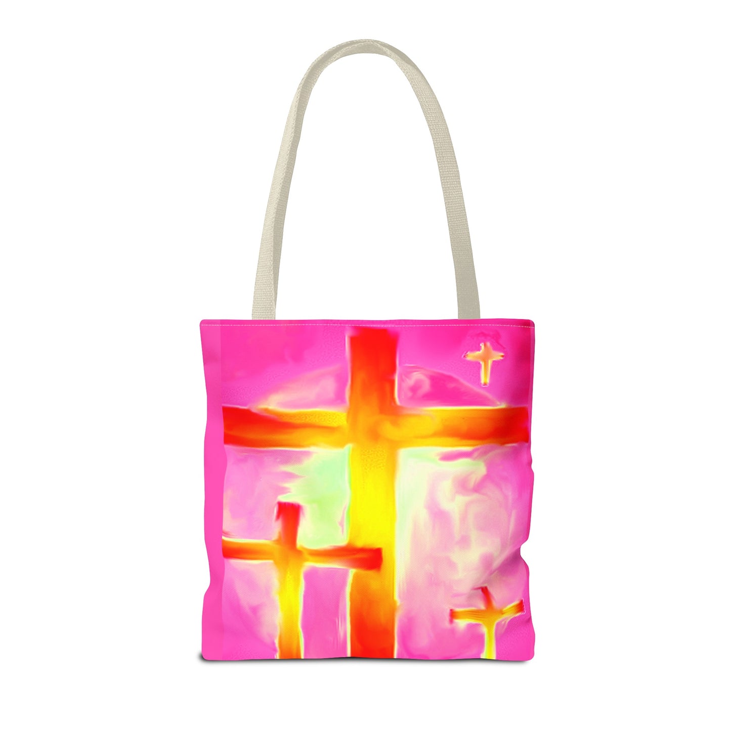 Pink Cross Art Tote Bag - Shopping Bags