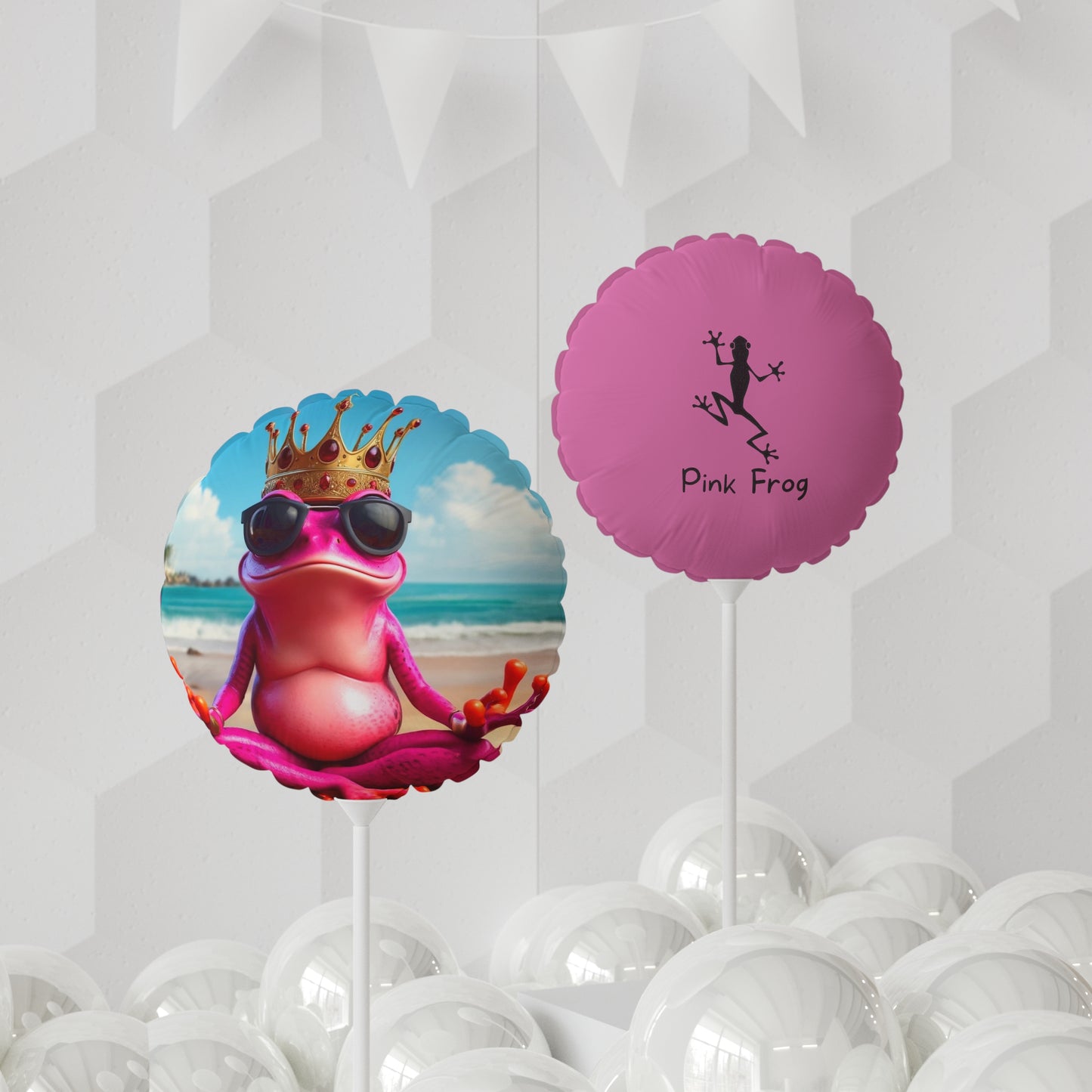 Balloon | Round and Heart-shaped - Pink Frog