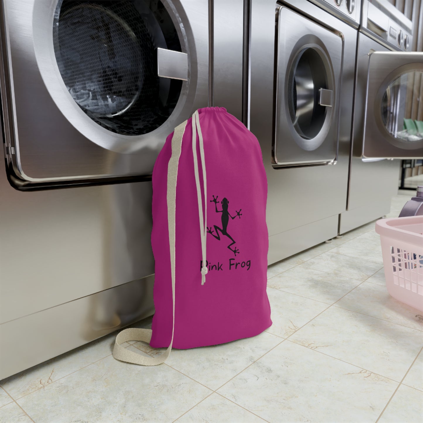 Laundry Bags | Pink Bag - Frog