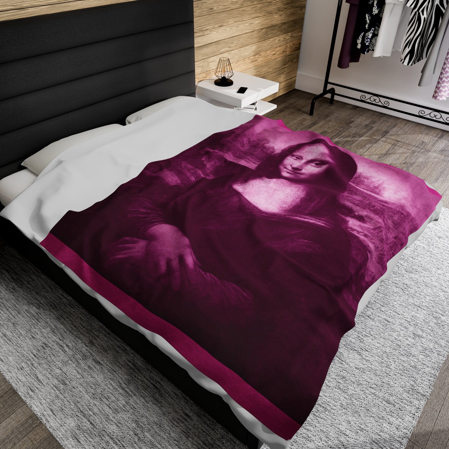 Luxurious Pink Mona Lisa Velveteen Plush Blanket