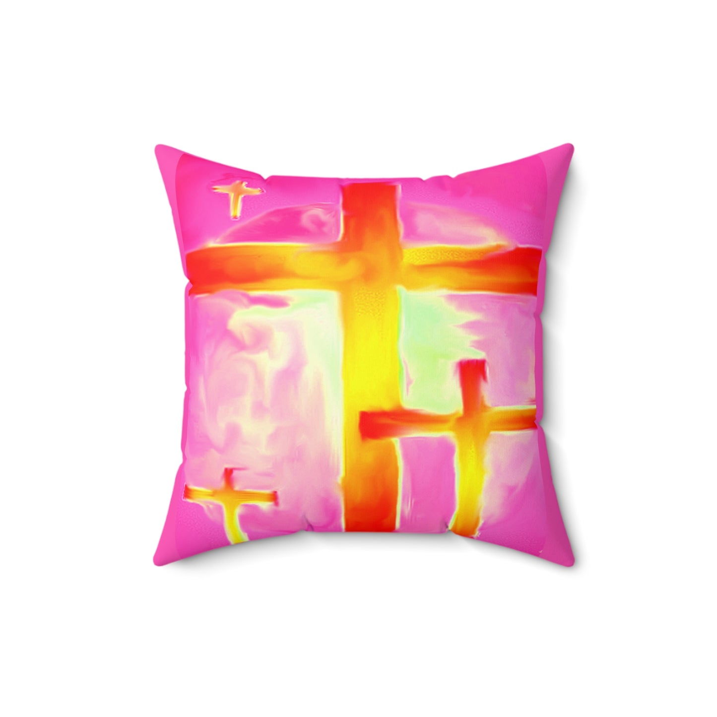 Pink Frog | Spun Polyester Square Pillow - Cross Art