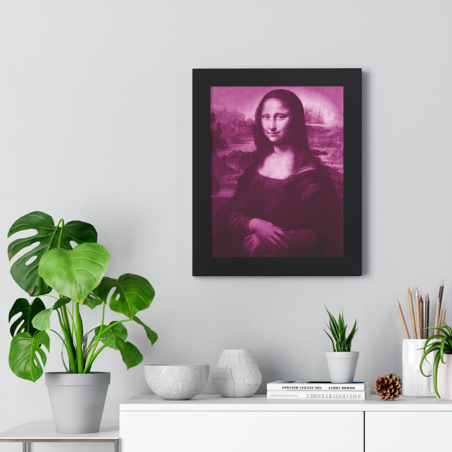 Pink Mona Lisa - Framed Vertical Poster