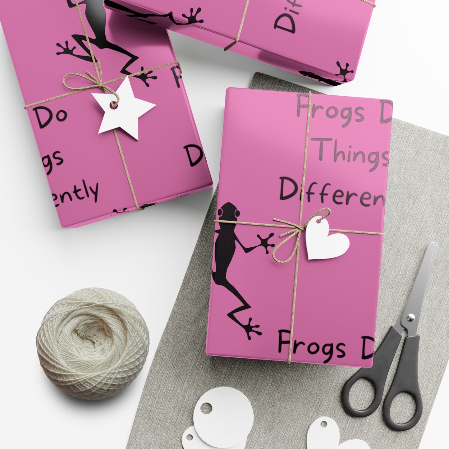 Gift Wrap Papers - Pink Frog