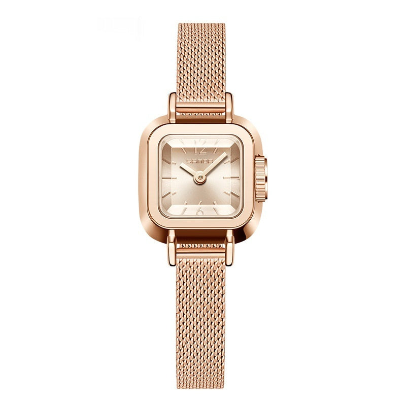 Mesh Quartz Watch For Women | Simple Roman Style - Waterproof