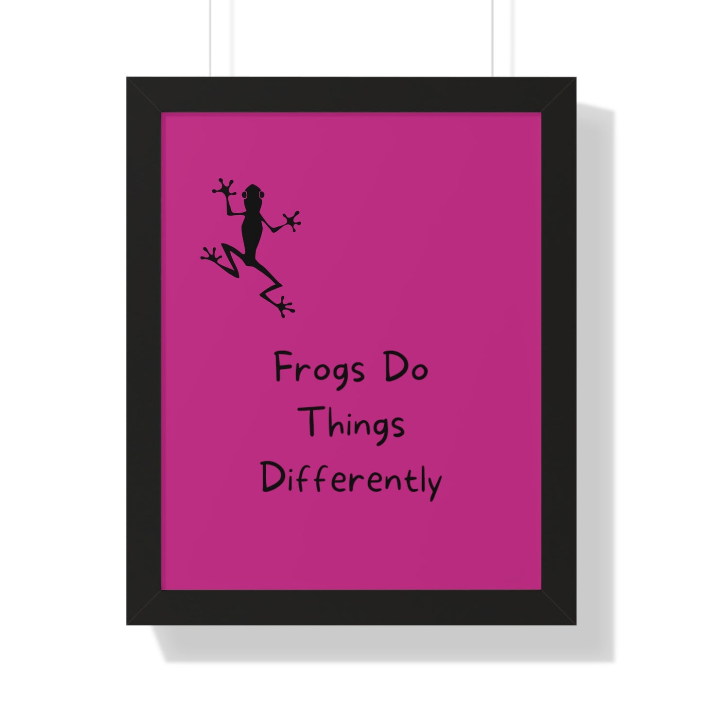 Pink Frog - Framed Vertical Poster - Climb The Walls - Gift