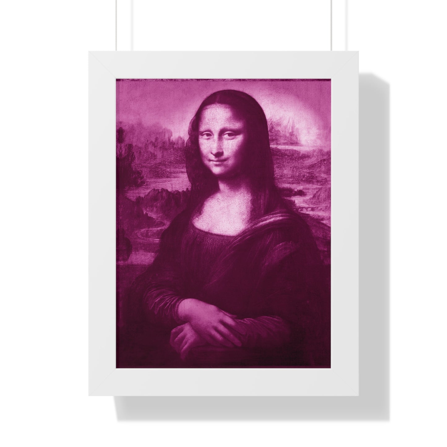 Pink Mona Lisa - Framed Vertical Poster