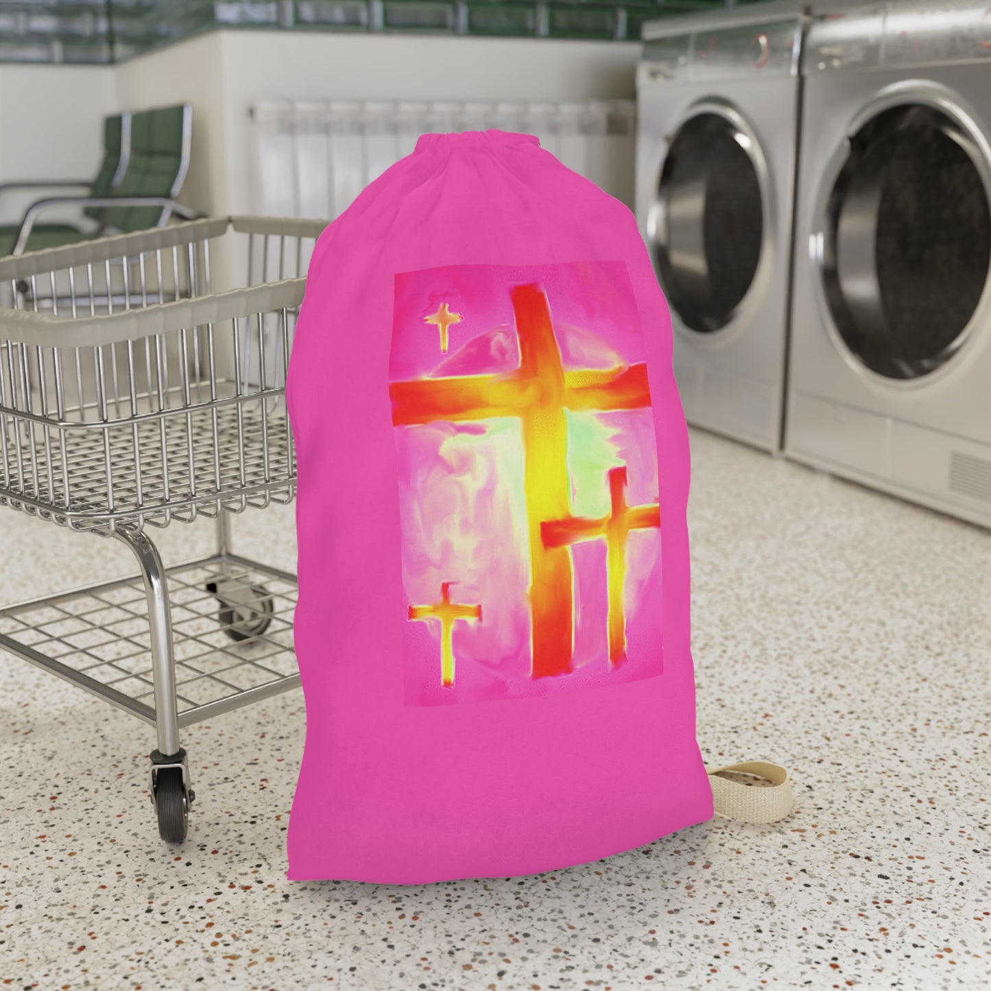 Laundry Bags | Pink Bag - Cross Art