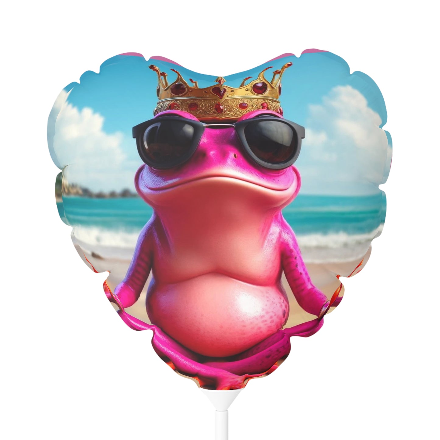 Balloon | Round and Heart-shaped - Pink Frog