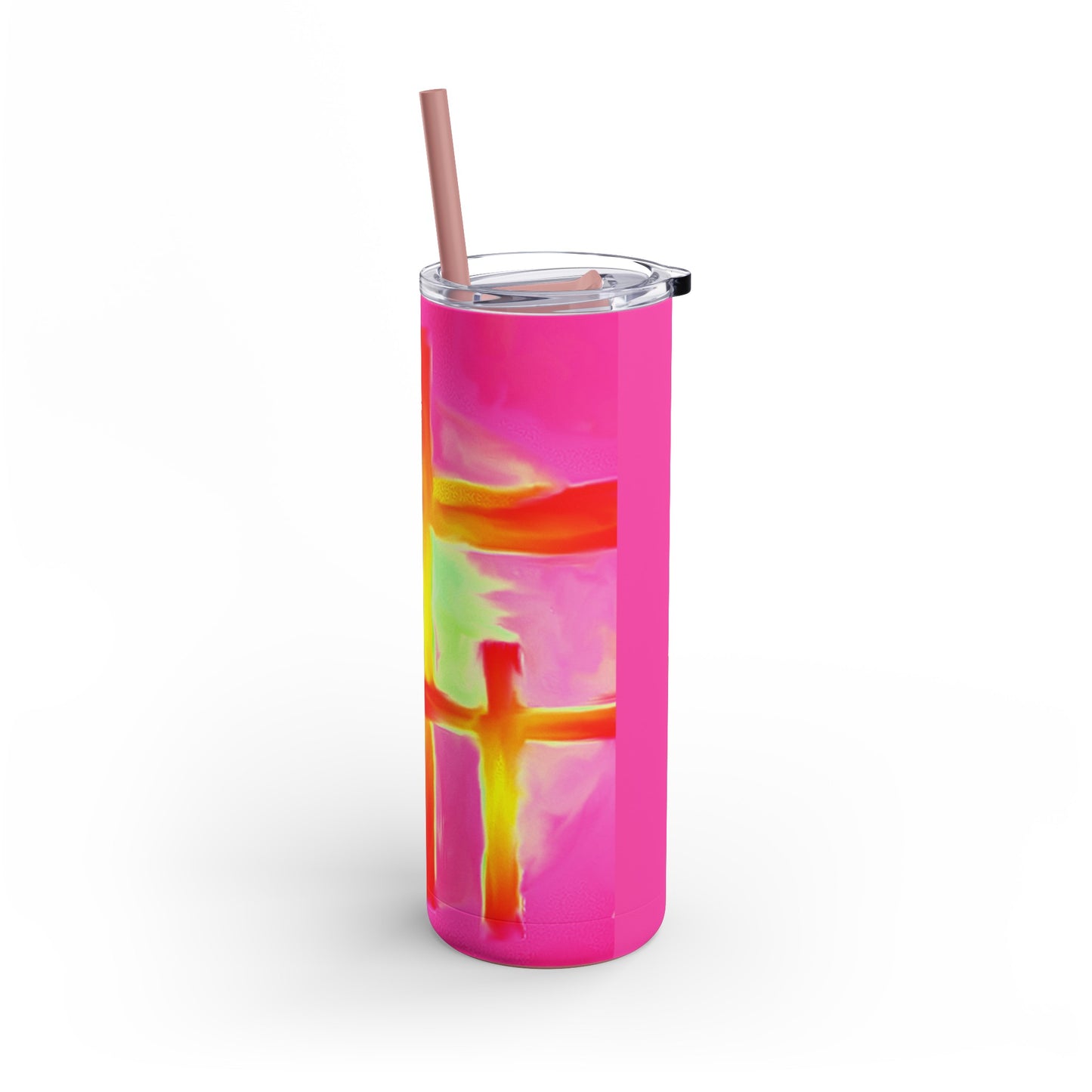 Pink Cross Art - Maars Maker Skinny Matte Tumbler, 20oz