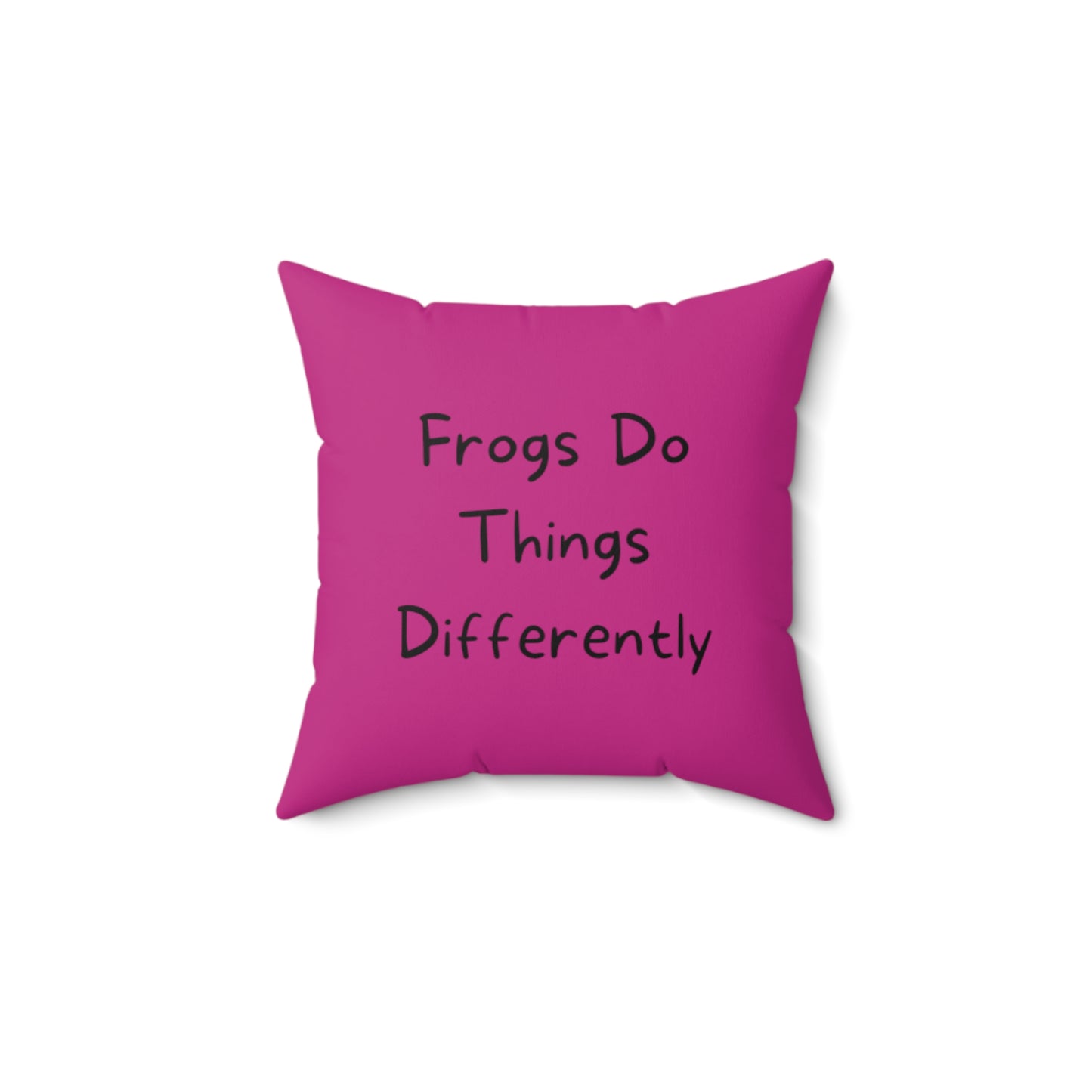 Pink Frog | Spun Polyester Square Pillow