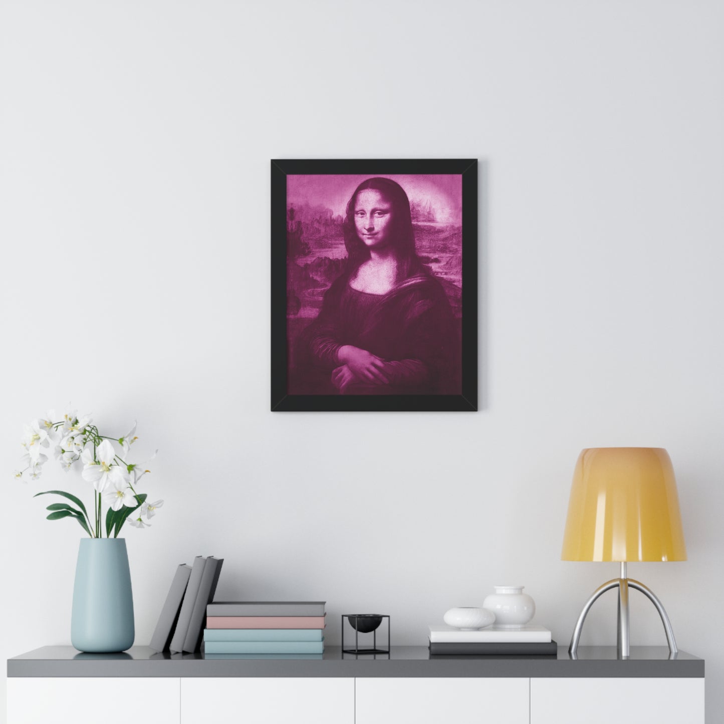 Pink Mona Lisa - Framed Vertical Poster