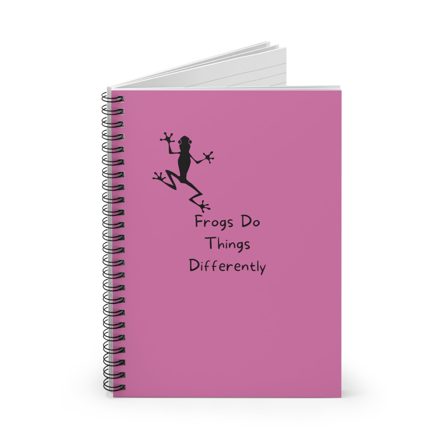 Pink Frog Spiral Notebook - Ruled Lines