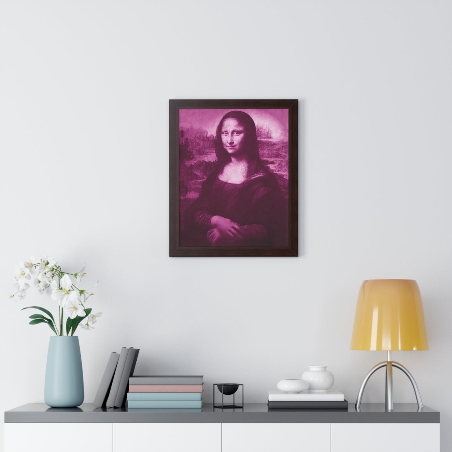 Pink Mona Lisa - Framed Vertical Poster