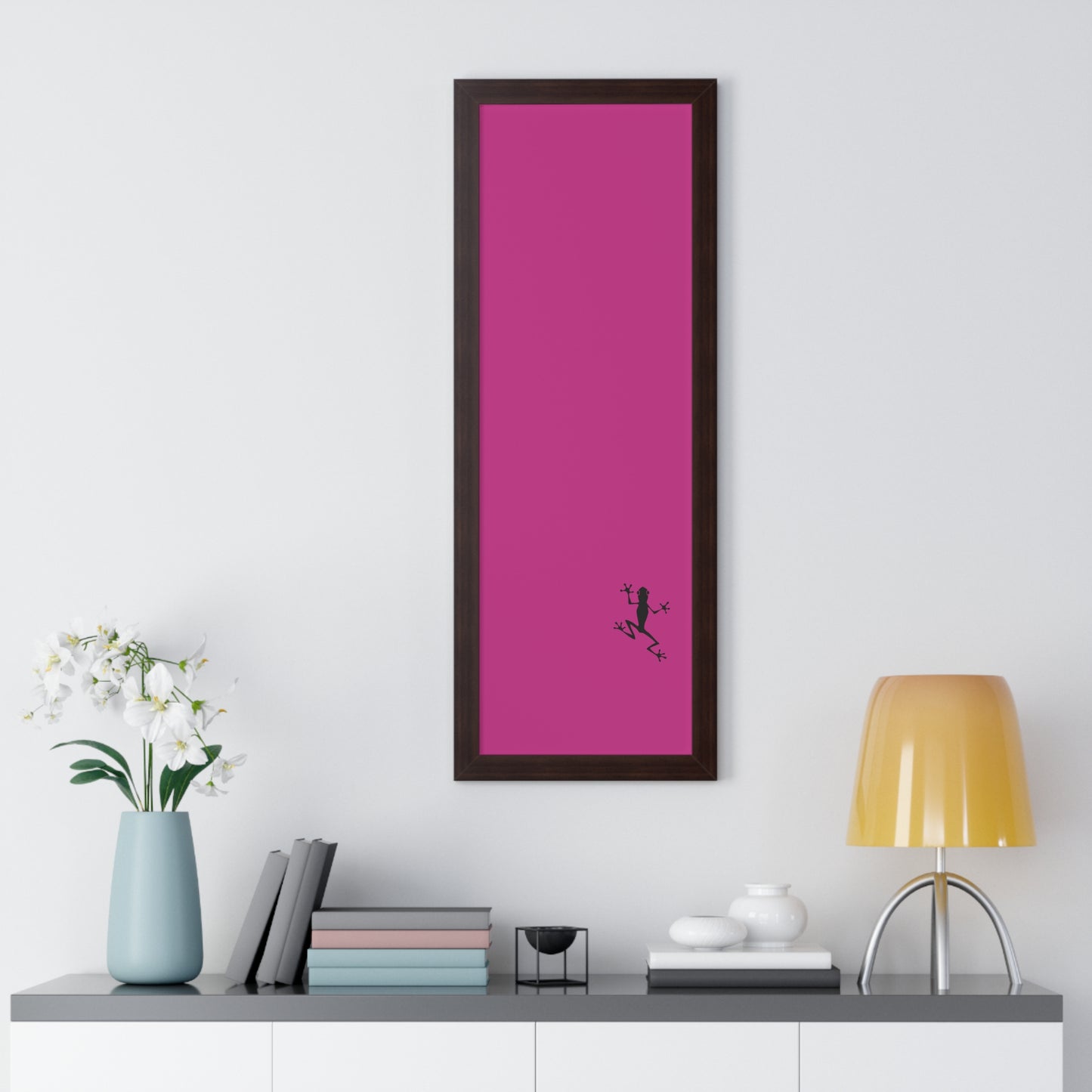 Pink Frog Framed Vertical Poster: Climb The Ladder Of Success