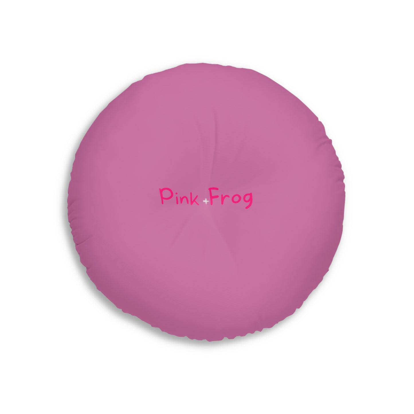 Tufted Floor Pillow | Round Floor Cushion - Pink Frog