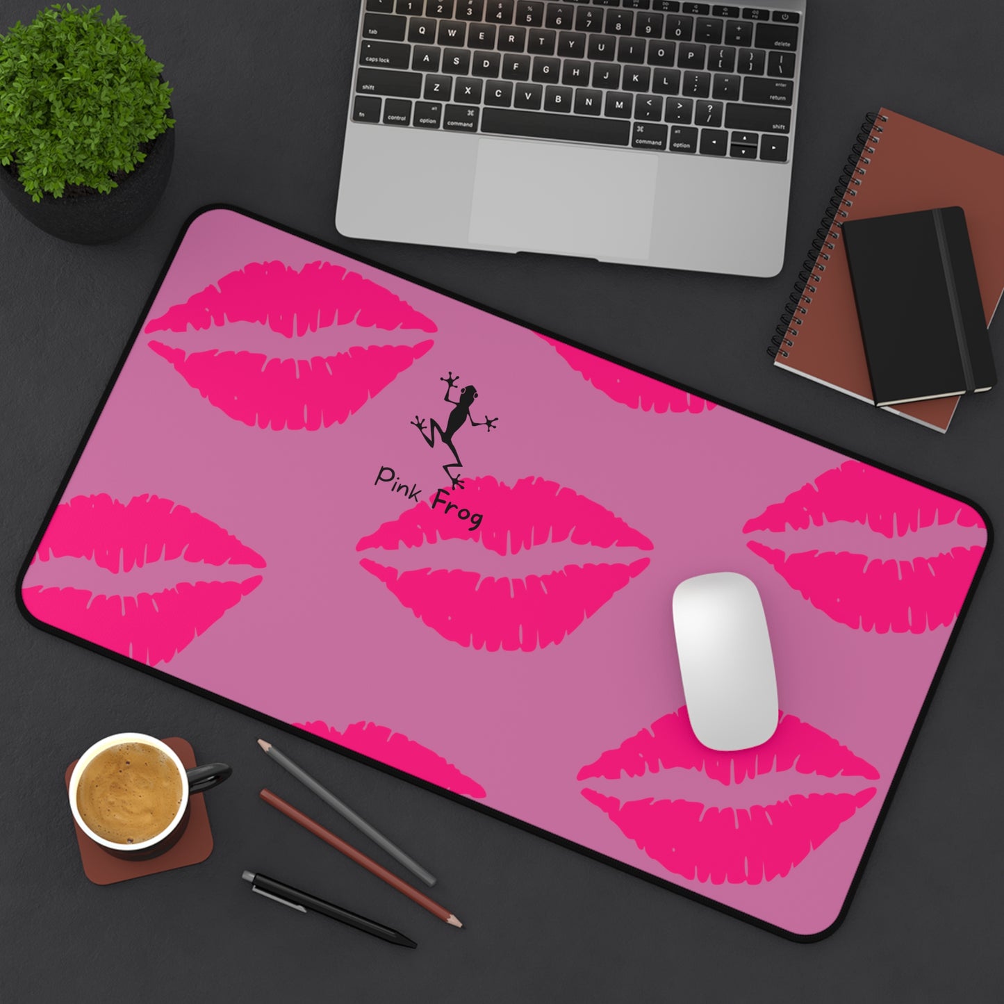 Desk Mat For Computer Mouse | Pink Frog