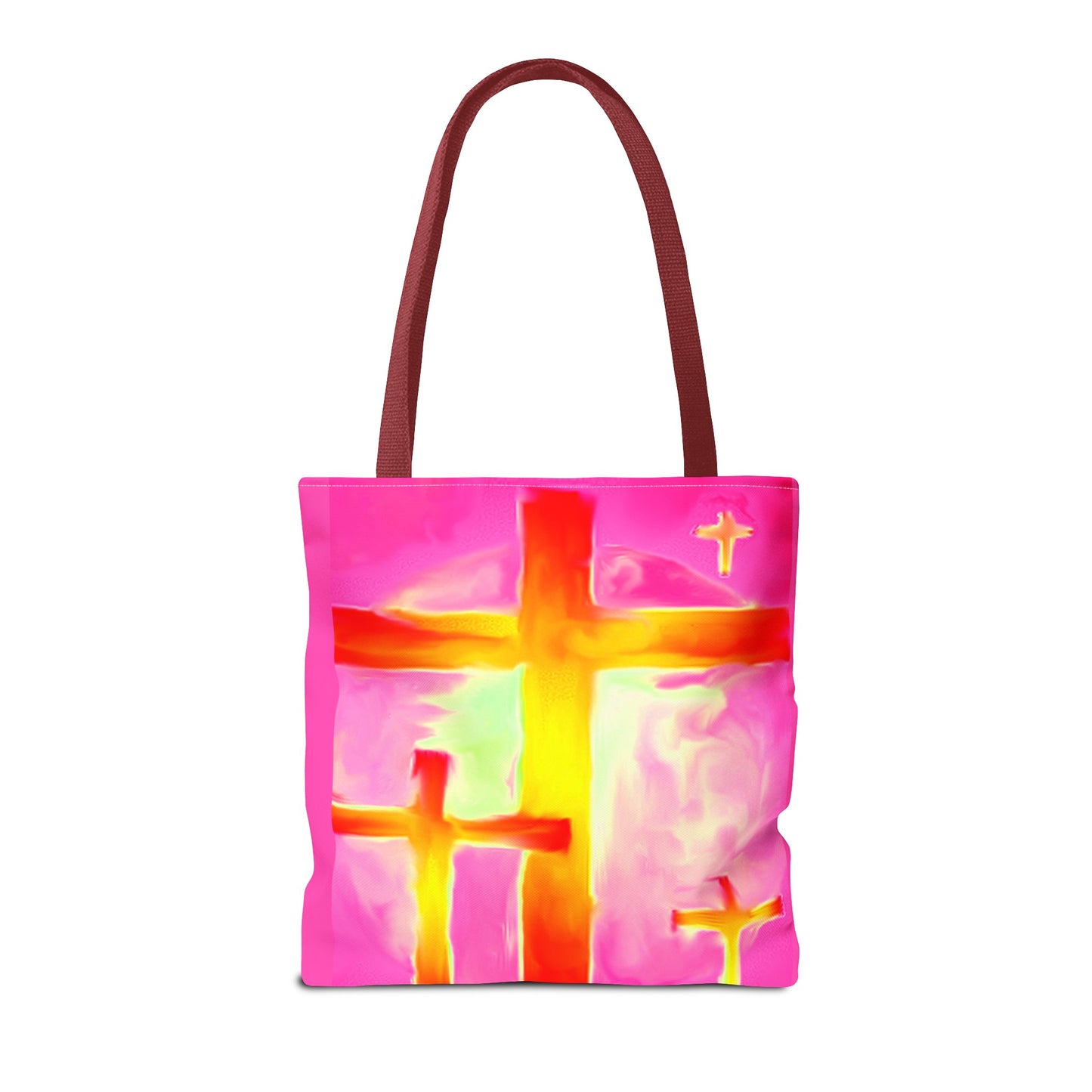 Pink Cross Art Tote Bag - Shopping Bags